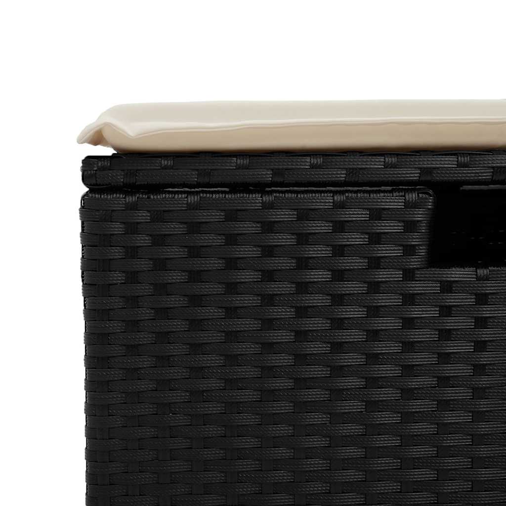 8-dijelni set vrtnih sofa od poliratana s jastucima crni
