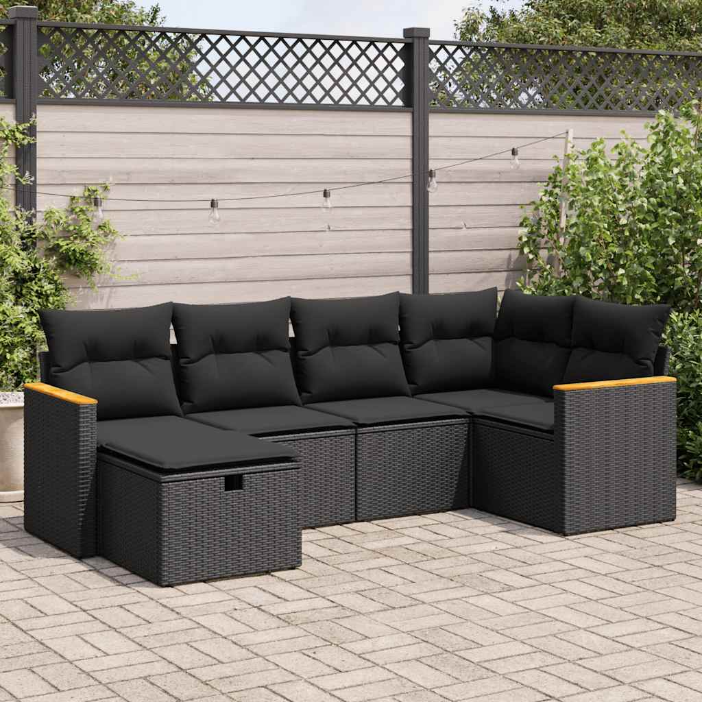 6-dijelni set vrtnih sofa od poliratana s jastucima