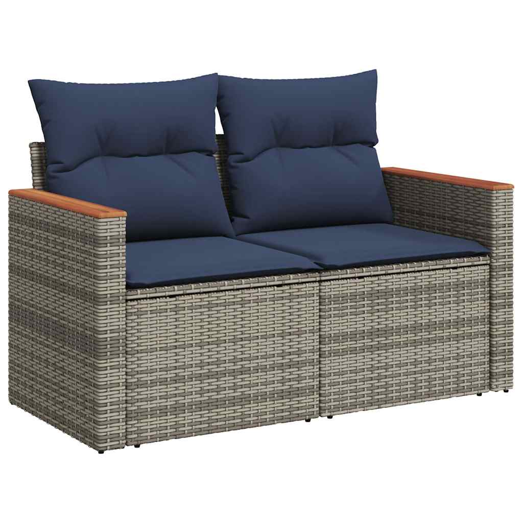 7-dijelni set vrtnih sofa sivi od poliratana