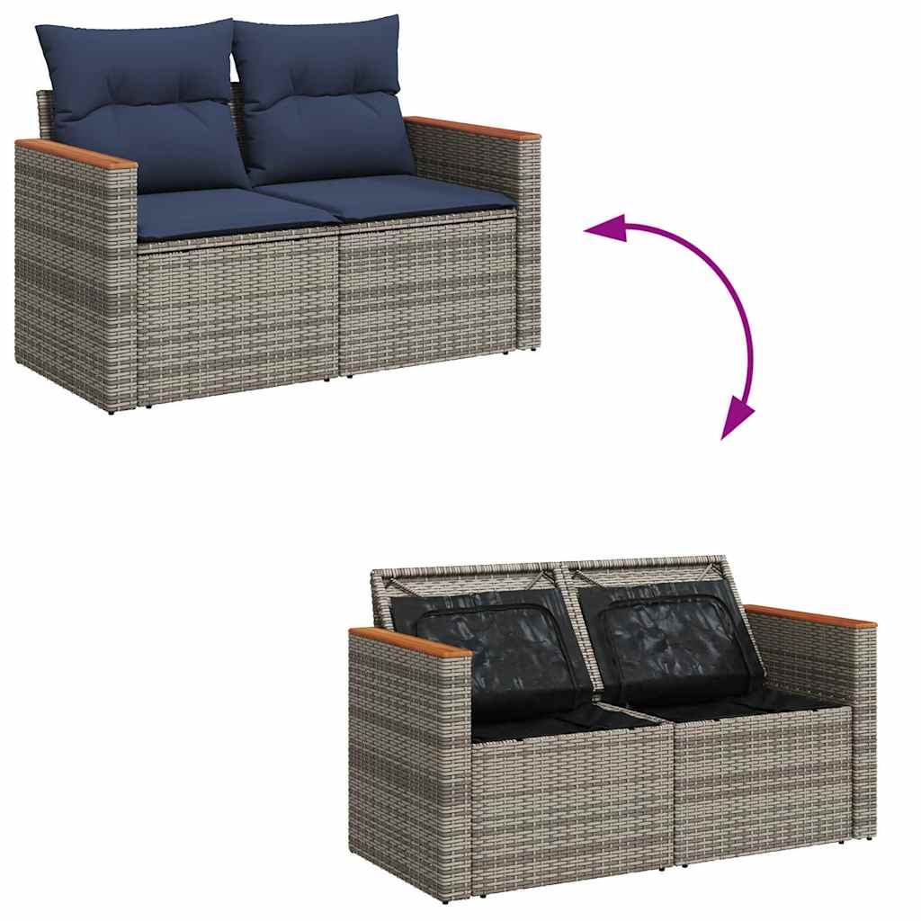 7-dijelni set vrtnih sofa sivi od poliratana