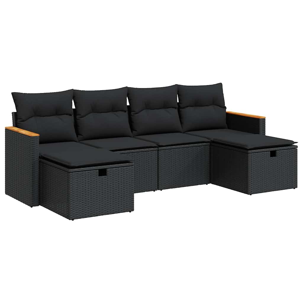 6-dijelni set vrtnih sofa od poliratana s jastucima