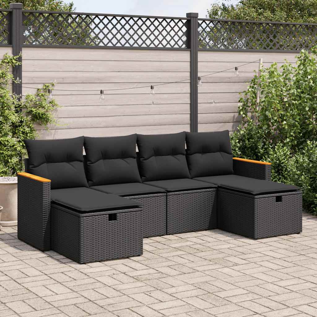 6-dijelni set vrtnih sofa od poliratana s jastucima