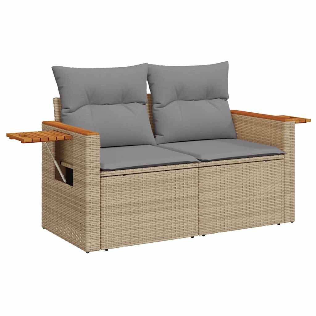 4-dijelni set vrtnih sofa s jastucima bež od poliratana