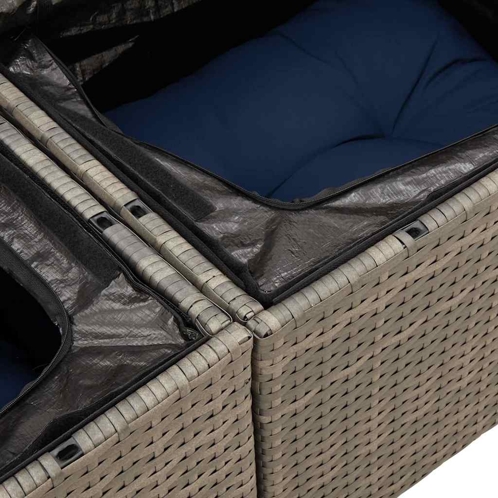 7-dijelni set vrtnih sofa sivi od poliratana