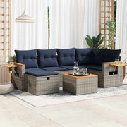 7-dijelni set vrtnih sofa sivi od poliratana