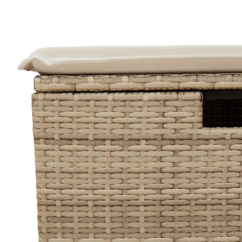 5-dijelni vrtni set sofa s jastucima bež od poliratana