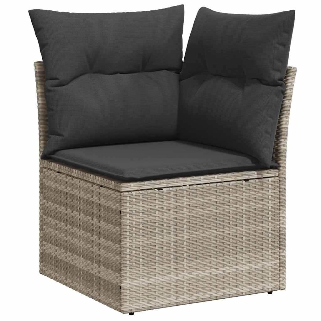 9-dijelni set vrtnih sofa od poliratana s jastucima svjetlosivi