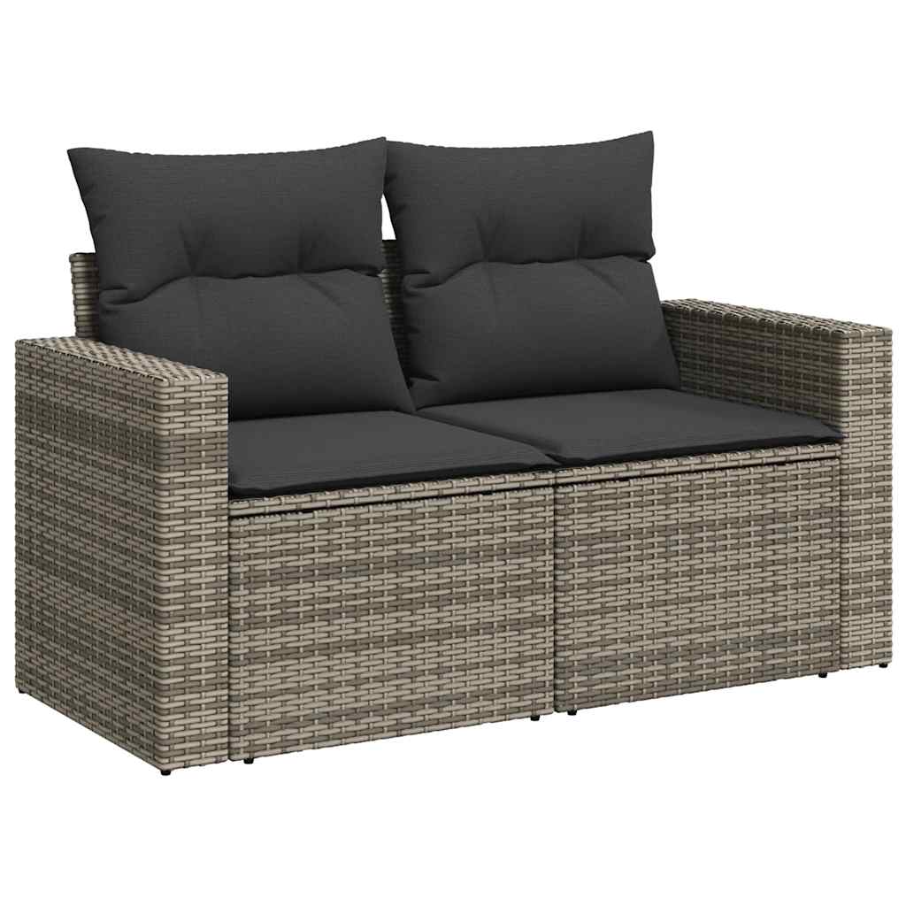 6-dijelni set vrtnih sofa od poliratana s jastucima sivi