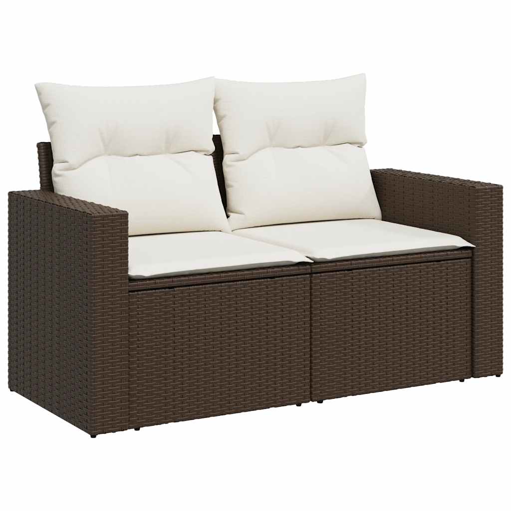 6-dijelni set vrtnih sofa od poliratana s jastucima smeđi