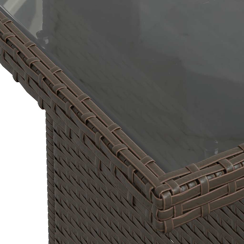 7-dijelni set vrtnih sofa od poliratana s jastucima smeđi
