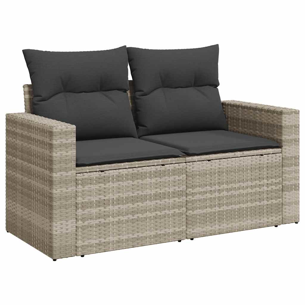 9-dijelni set vrtnih sofa od poliratana s jastucima svjetlosivi