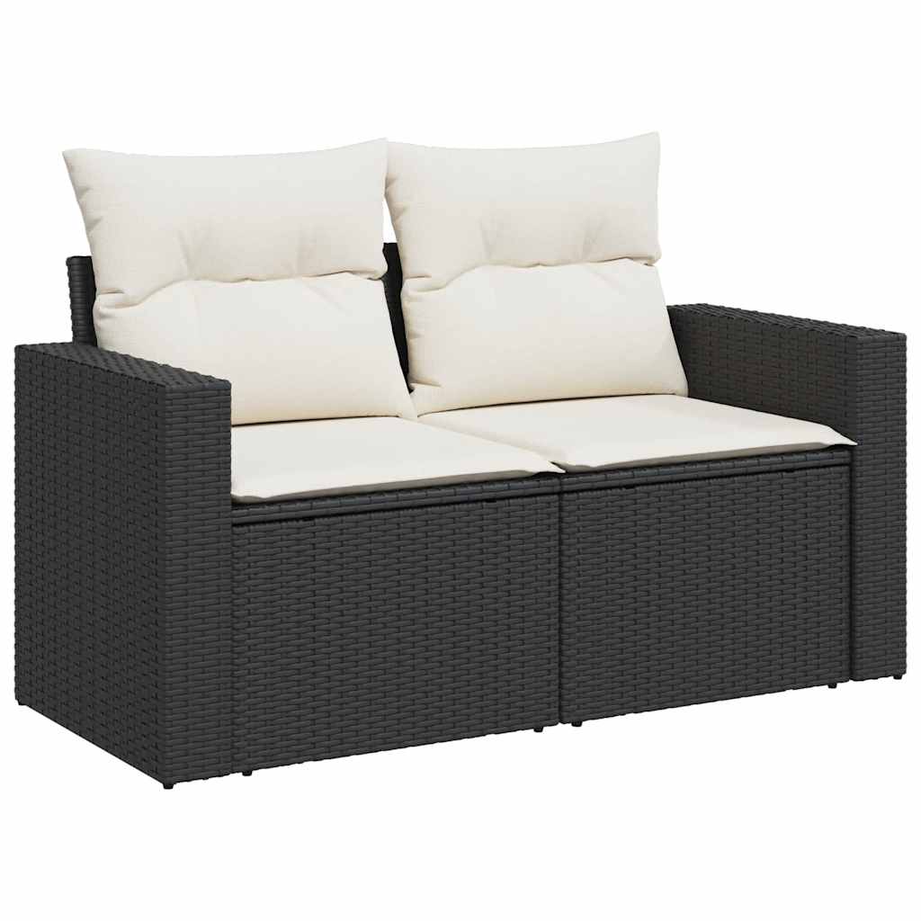 10-dijelni set vrtnih sofa s jastucima crni od poliratana