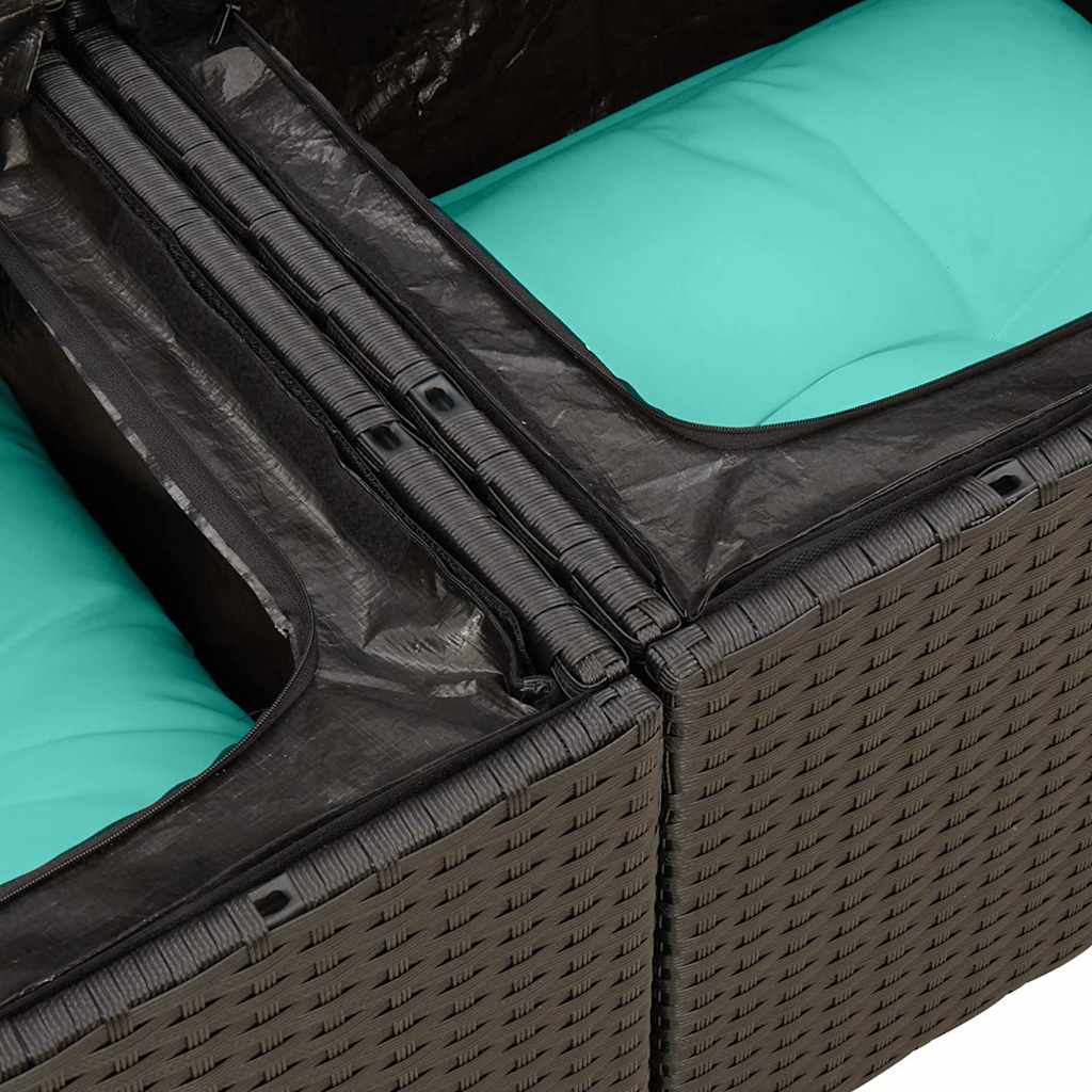 10-dijelni set vrtnih sofa s jastucima crni poliratana bagrem