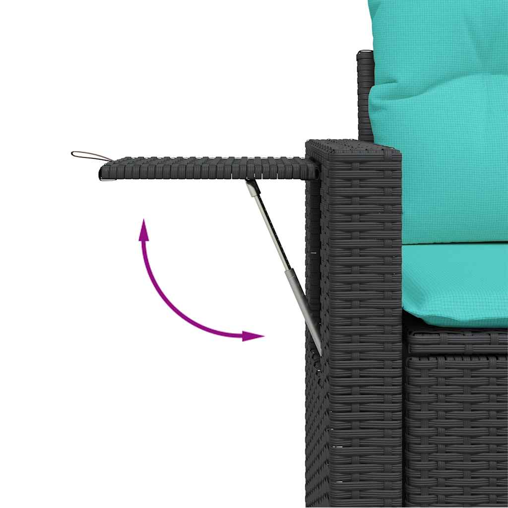 10-dijelni set vrtnih sofa s jastucima crni poliratana bagrem