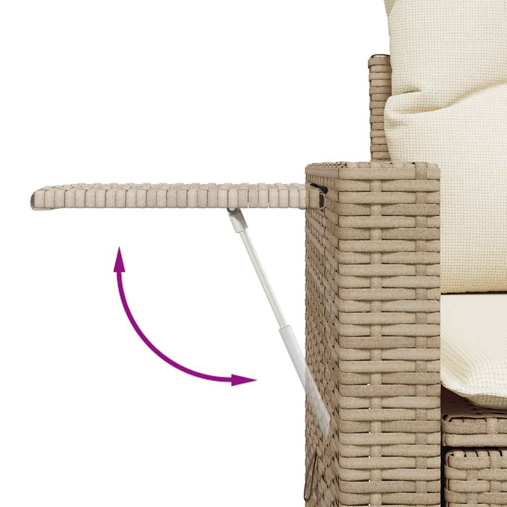 10-dijelni set vrtnih sofa s jastucima bež od poliratana