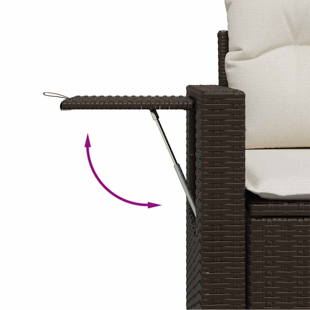 10-dijelni set vrtnih sofa od poliratana s jastucima smeđi