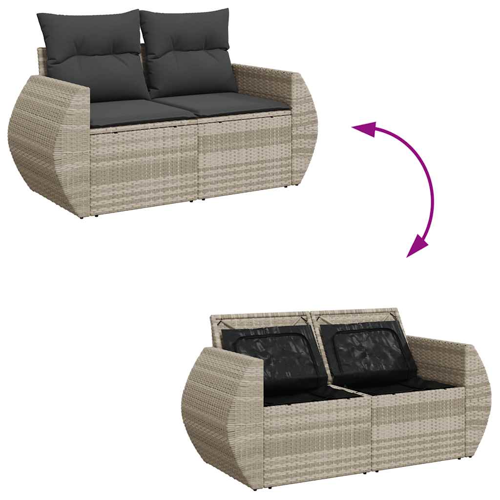6-dijelni set vrtnih sofa od poliratana s jastucima svjetlosivi