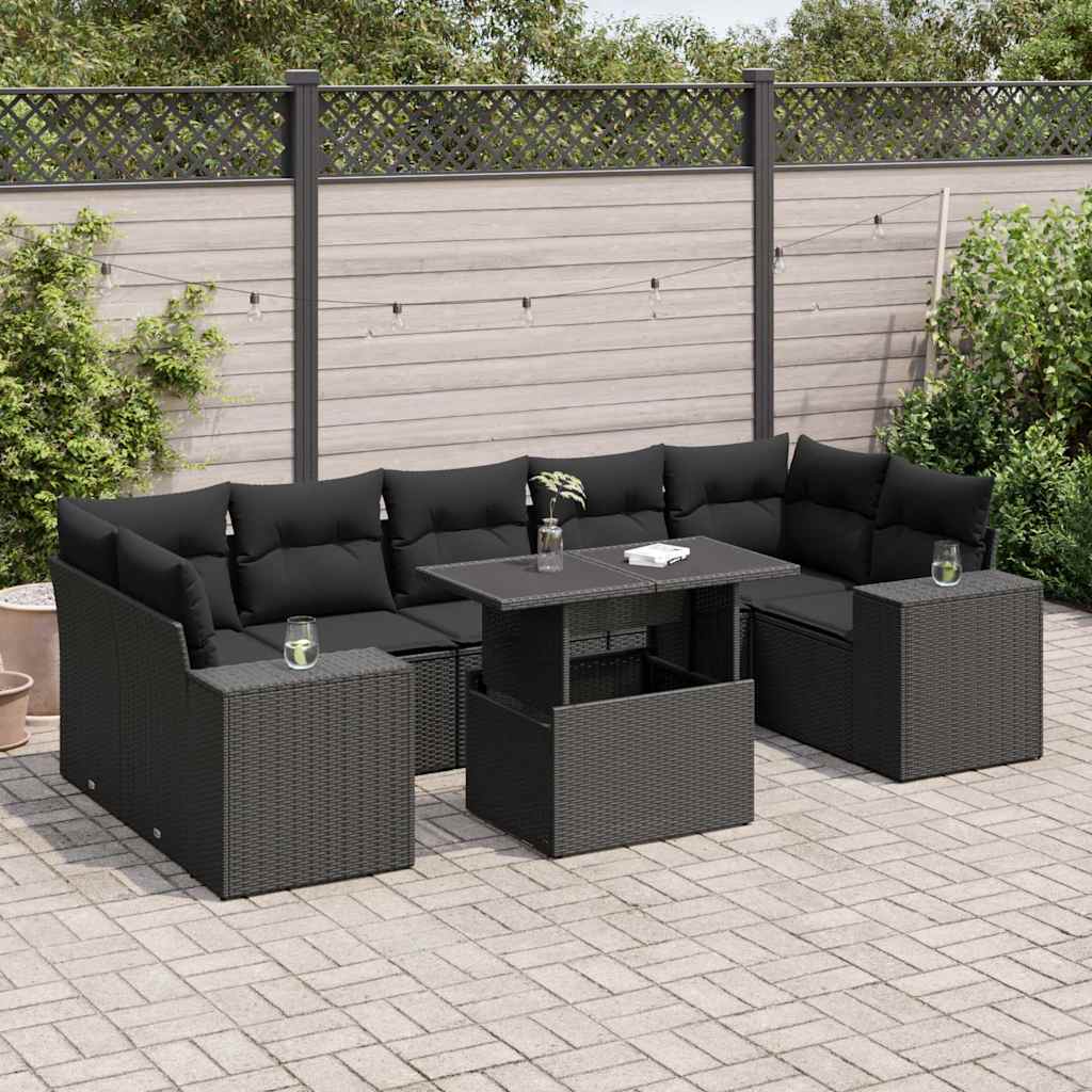 8-dijelni set vrtnih sofa od poliratana s jastucima