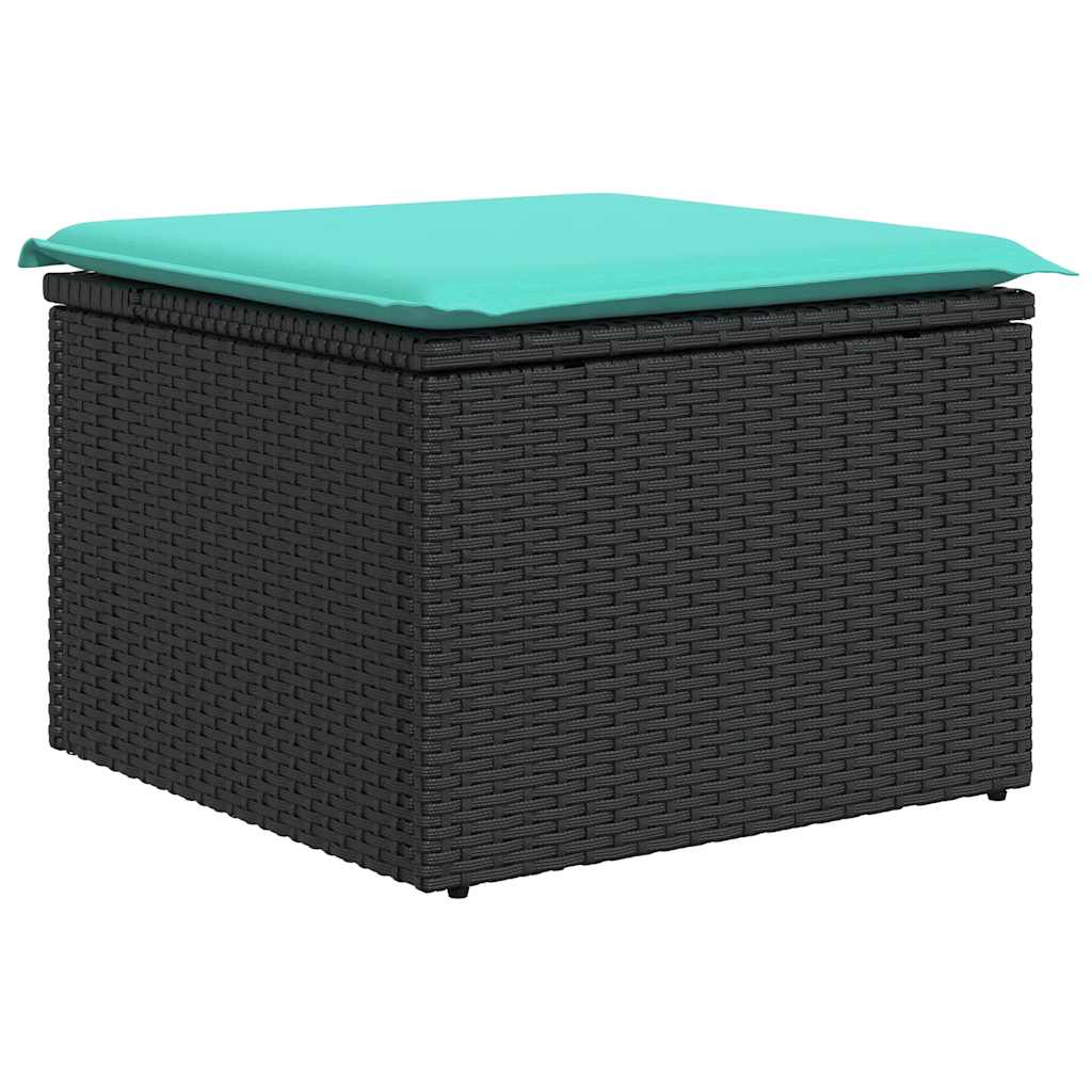 9-dijelni set vrtnih sofa s jastucima crni od poliratana bagrem