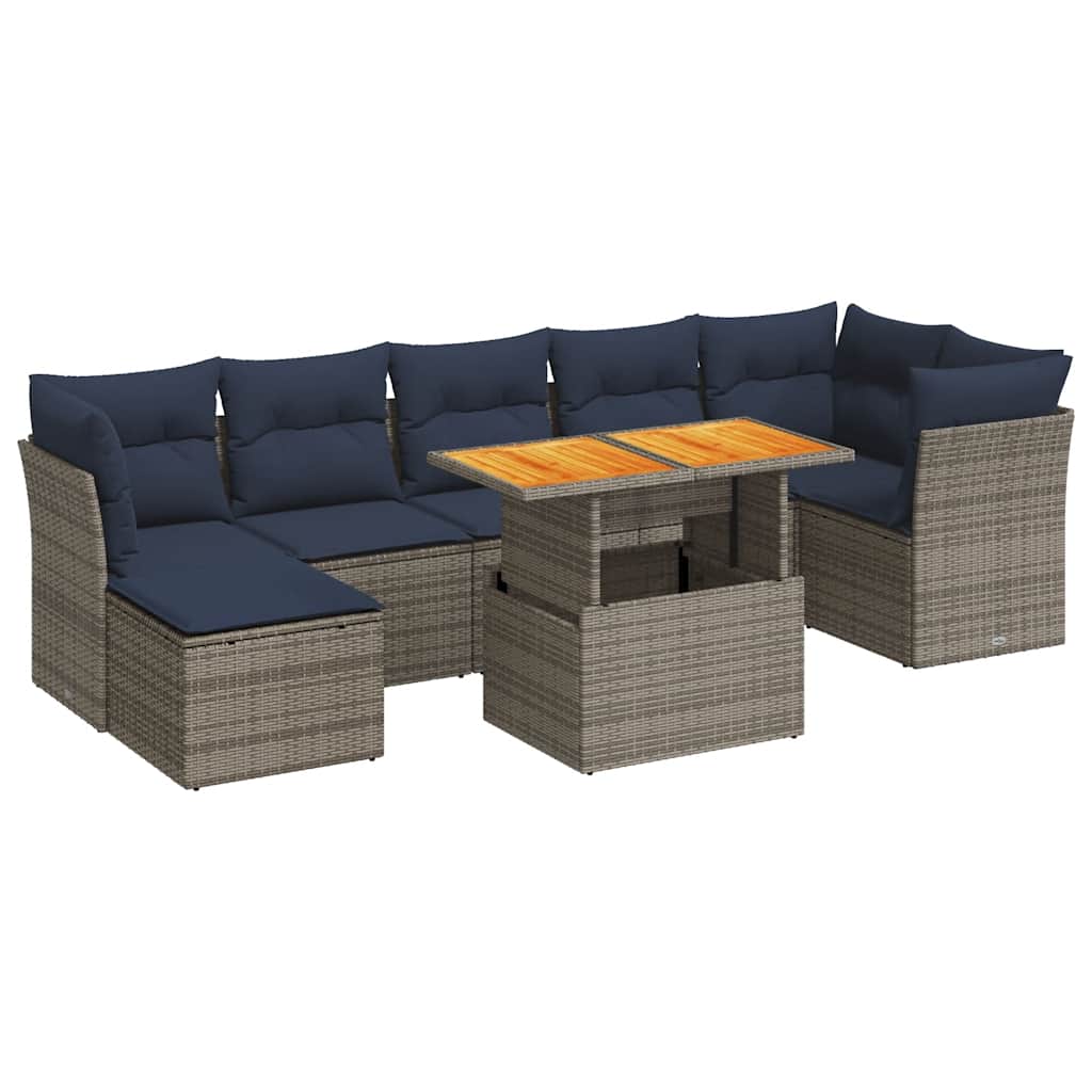 8-dijelni set vrtnih sofa od poliratana s jastucima
