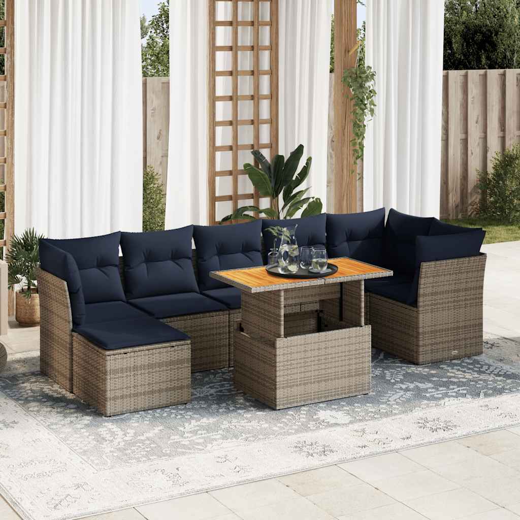 8-dijelni set vrtnih sofa od poliratana s jastucima