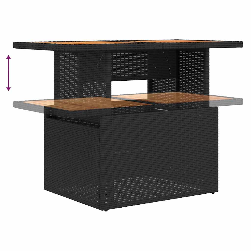 10-dijelni set vrtnih sofa s jastucima crni od poliratana