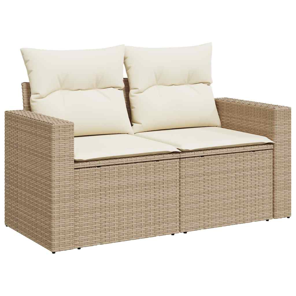 5-dijelni vrtni set sofa s jastucima bež od poliratana