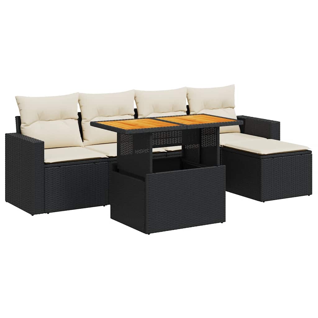 6-dijelni set vrtnih sofa od poliratana s jastucima
