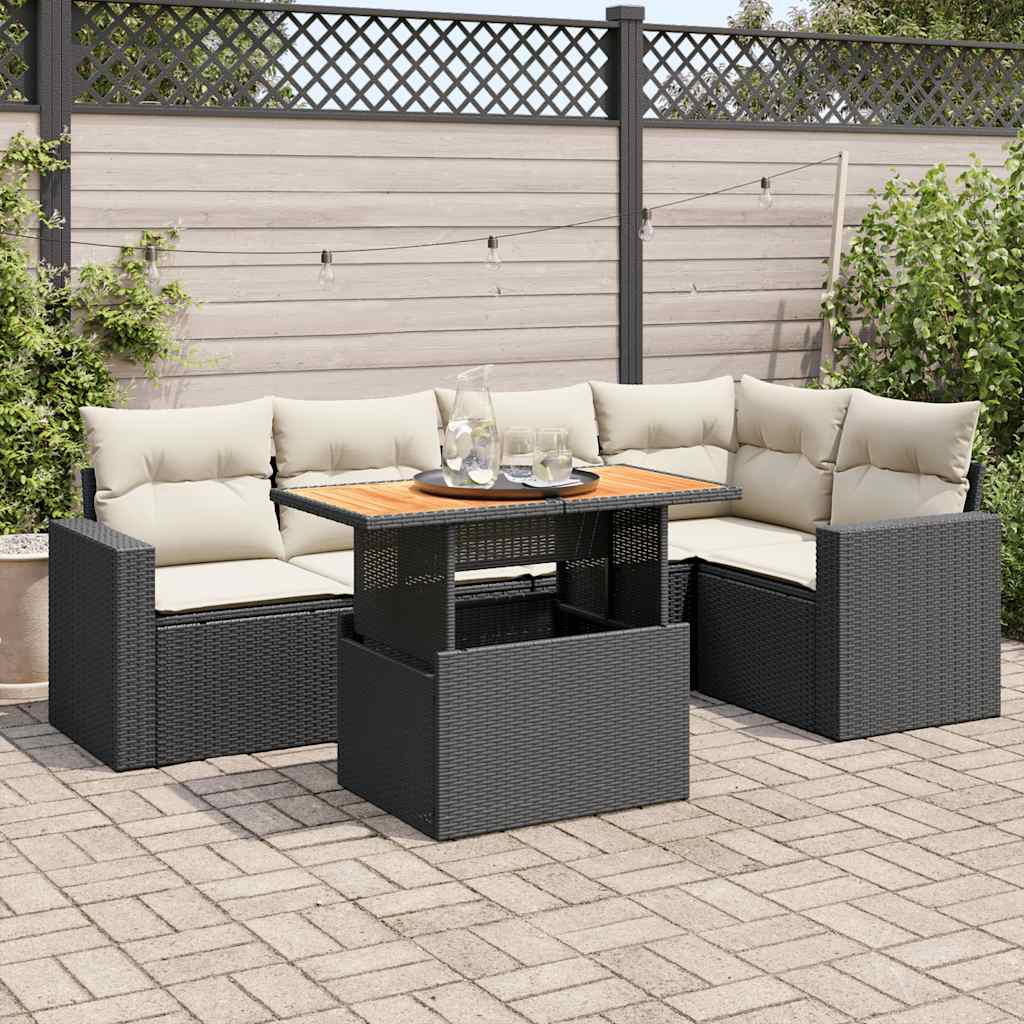 6-dijelni set vrtnih sofa od poliratana s jastucima