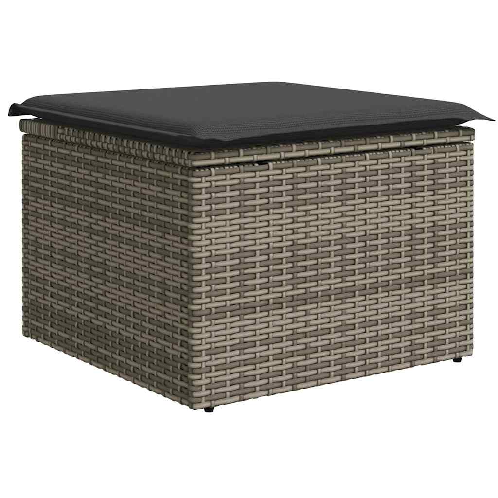 9-dijelni set vrtnih sofa od poliratana s jastucima sivi