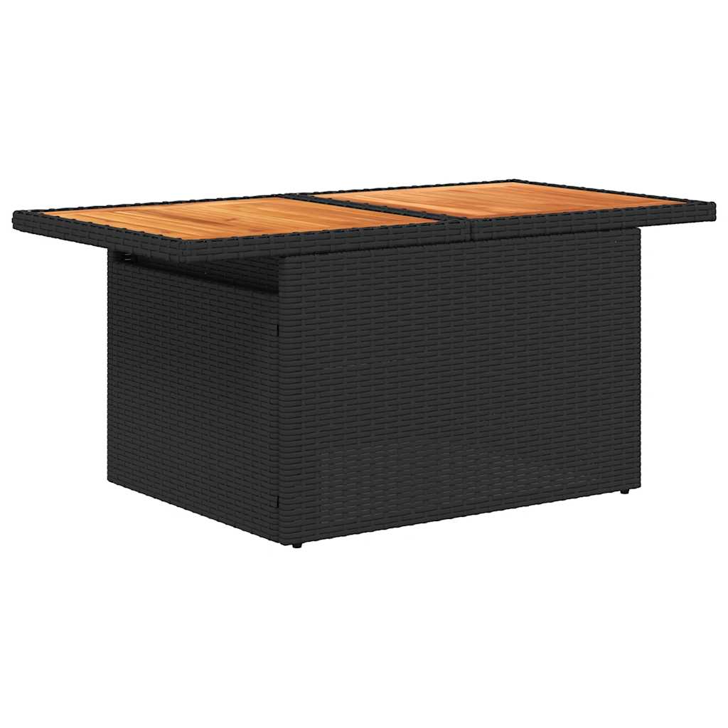 11-dijelni set vrtnih sofa od poliratana s jastucima crni