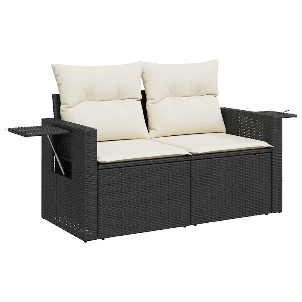 11-dijelni set vrtnih sofa od poliratana s jastucima crni