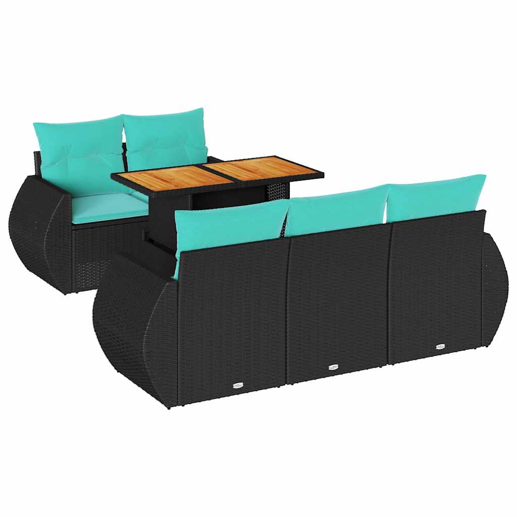 6-dijelni set vrtnih sofa od poliratana s jastucima