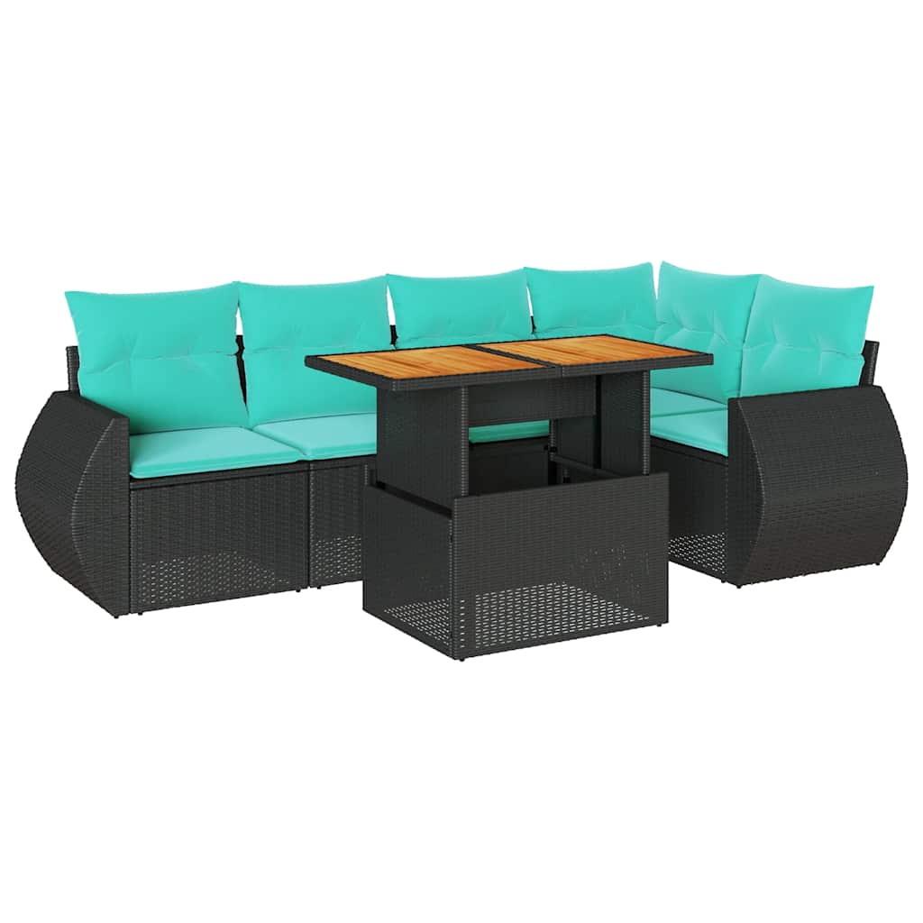 6-dijelni set vrtnih sofa od poliratana s jastucima