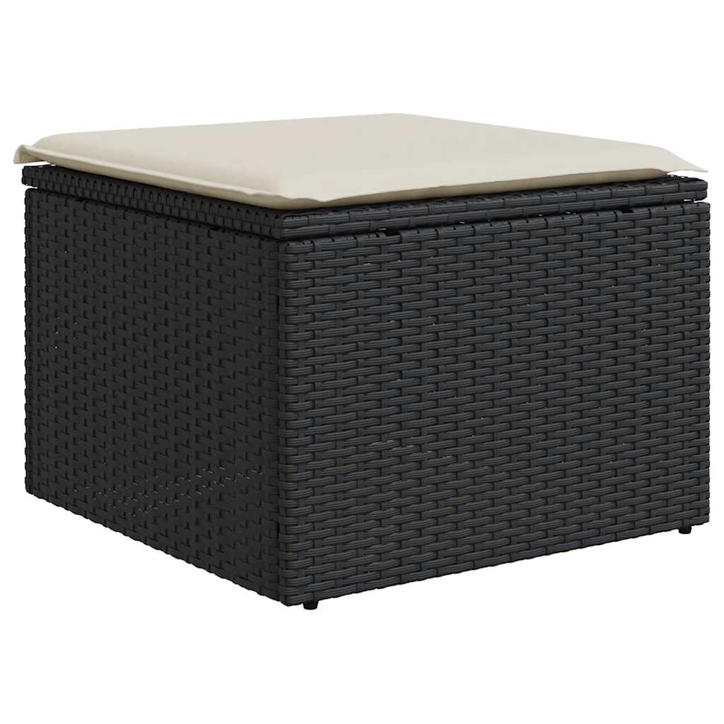 8-dijelni set vrtnih sofa od poliratana s jastucima crni