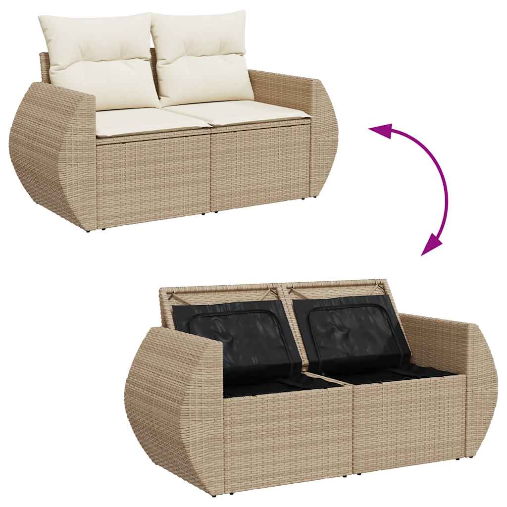11-dijelni set vrtnih sofa od poliratana s jastucima bež