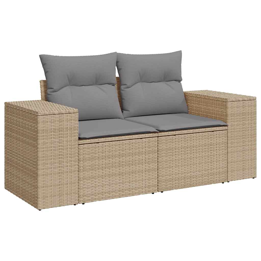5-dijelni vrtni set sofa s jastucima bež od poliratana