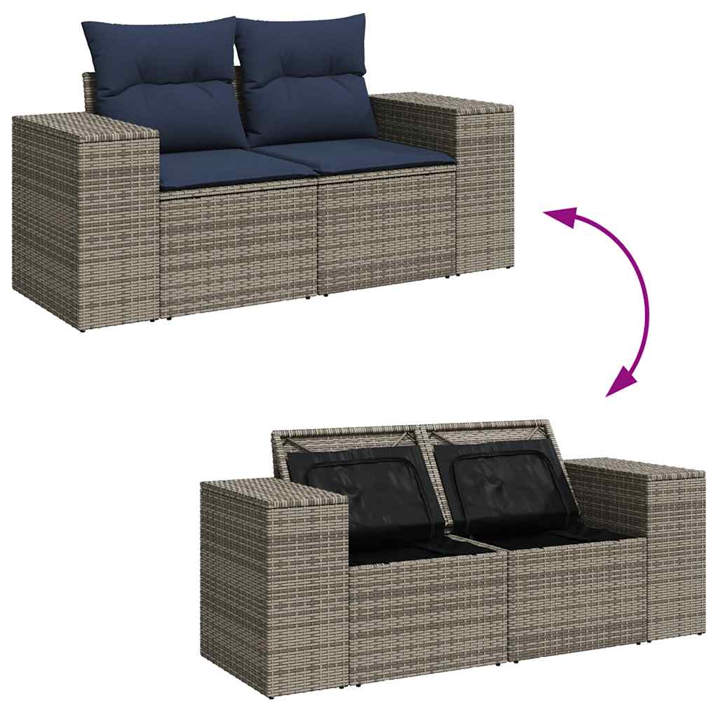 7-dijelni set vrtnih sofa sivi od poliratana