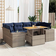 7-dijelni set vrtnih sofa sivi od poliratana