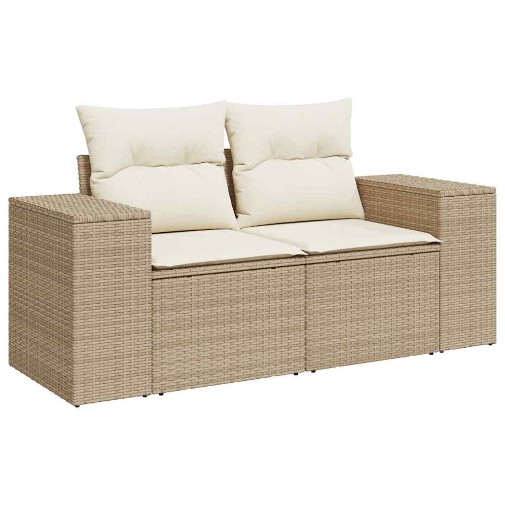 9-dijelni set vrtnih sofa s jastucima bež od poliratana