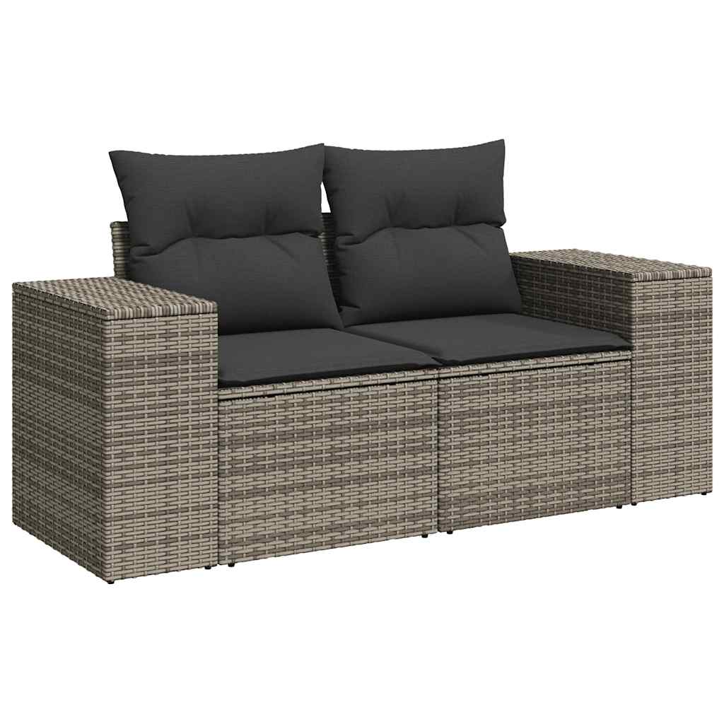 9-dijelni set vrtnih sofa od poliratana s jastucima sivi