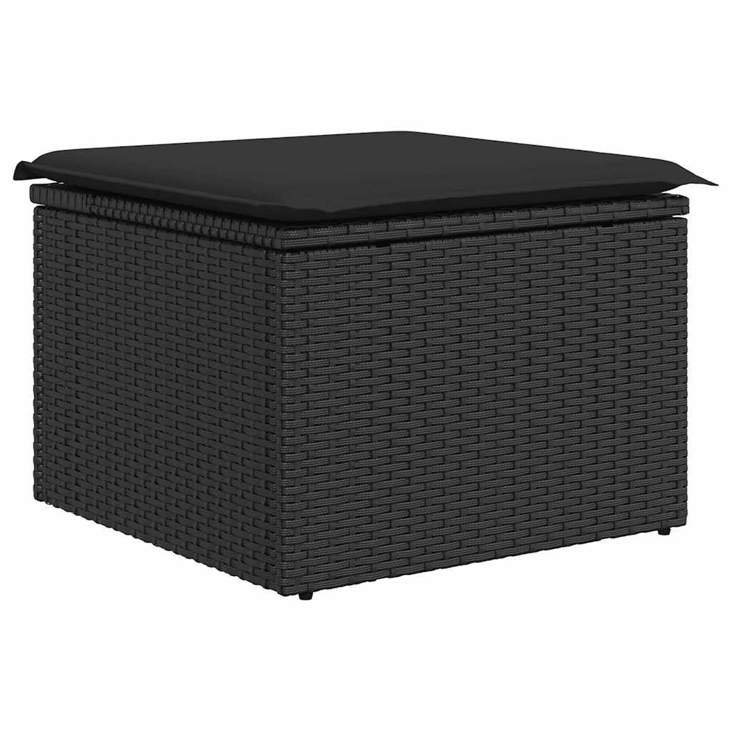 9-dijelni set vrtnih sofa s jastucima crni od poliratana bagrem
