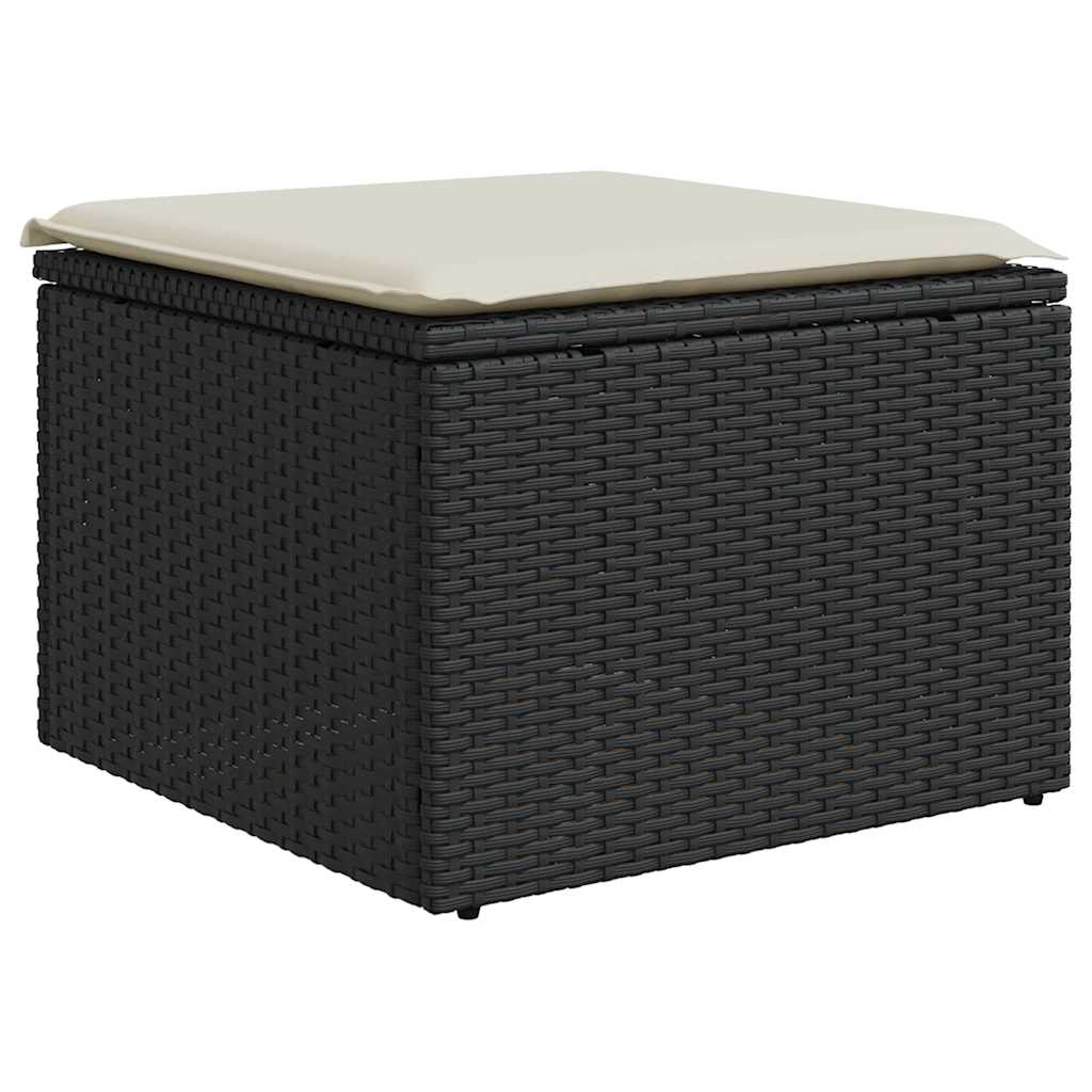 6-dijelni set vrtnih sofa s jastucima crni od poliratana bagrem
