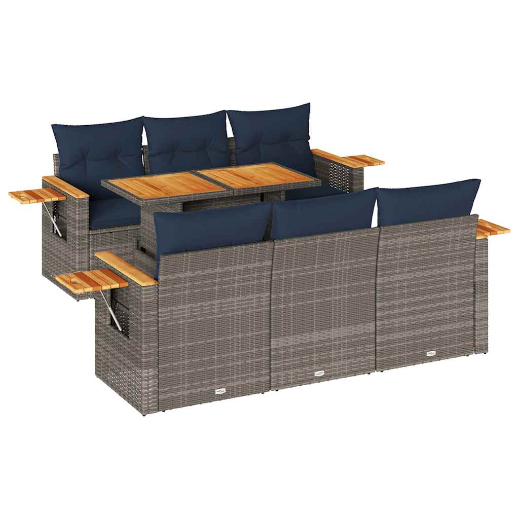 7-dijelni set vrtnih sofa sivi od poliratana