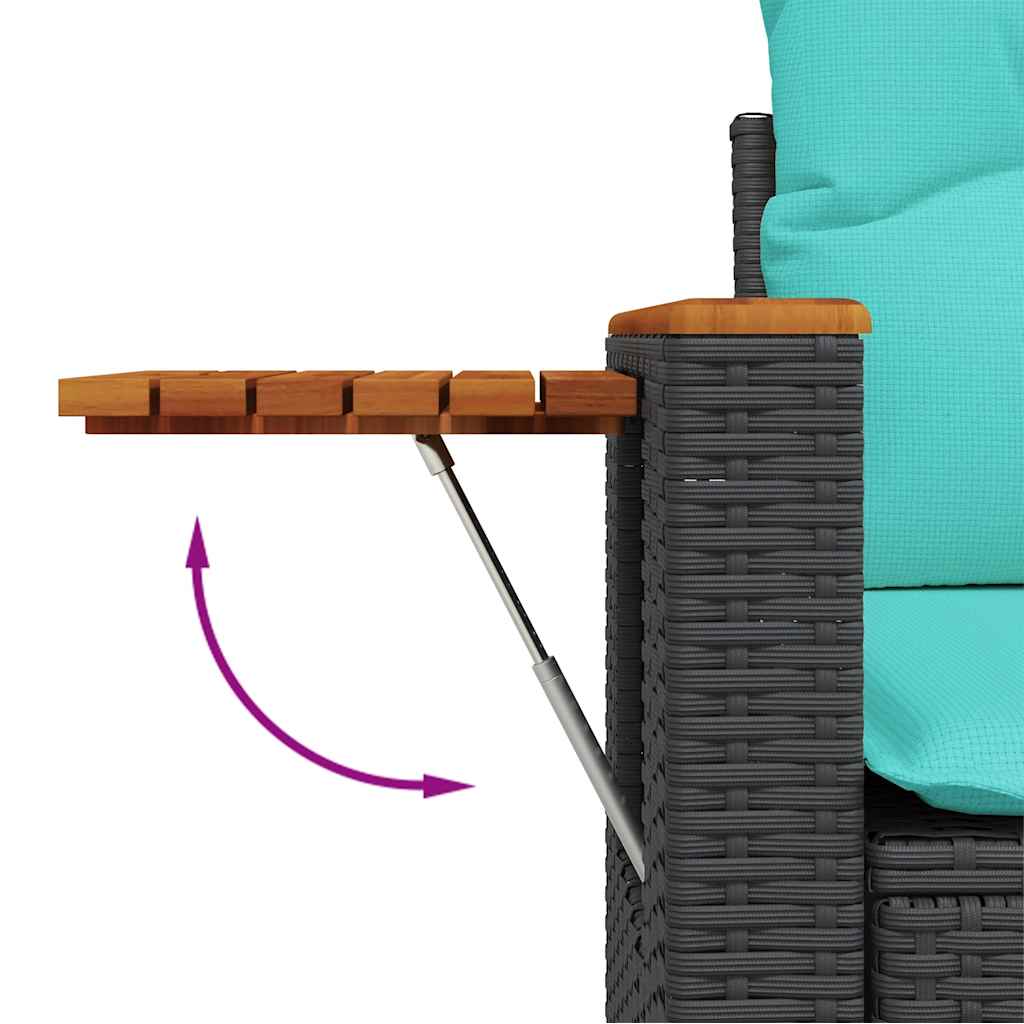 7-dijelni set vrtnih sofa od poliratana s jastucima crni bagrem