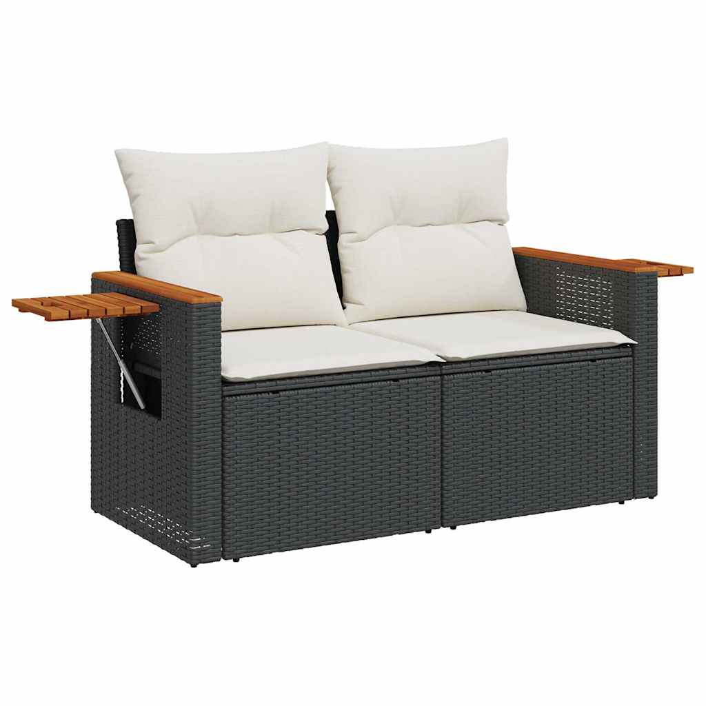 10-dijelni set vrtnih sofa s jastucima crni poliratana bagrem