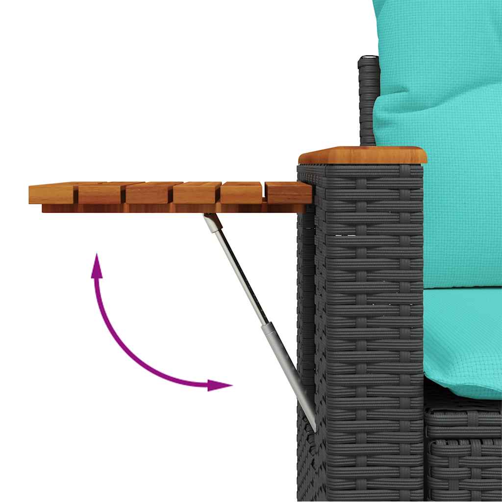 10-dijelni set vrtnih sofa s jastucima crni poliratana bagrem