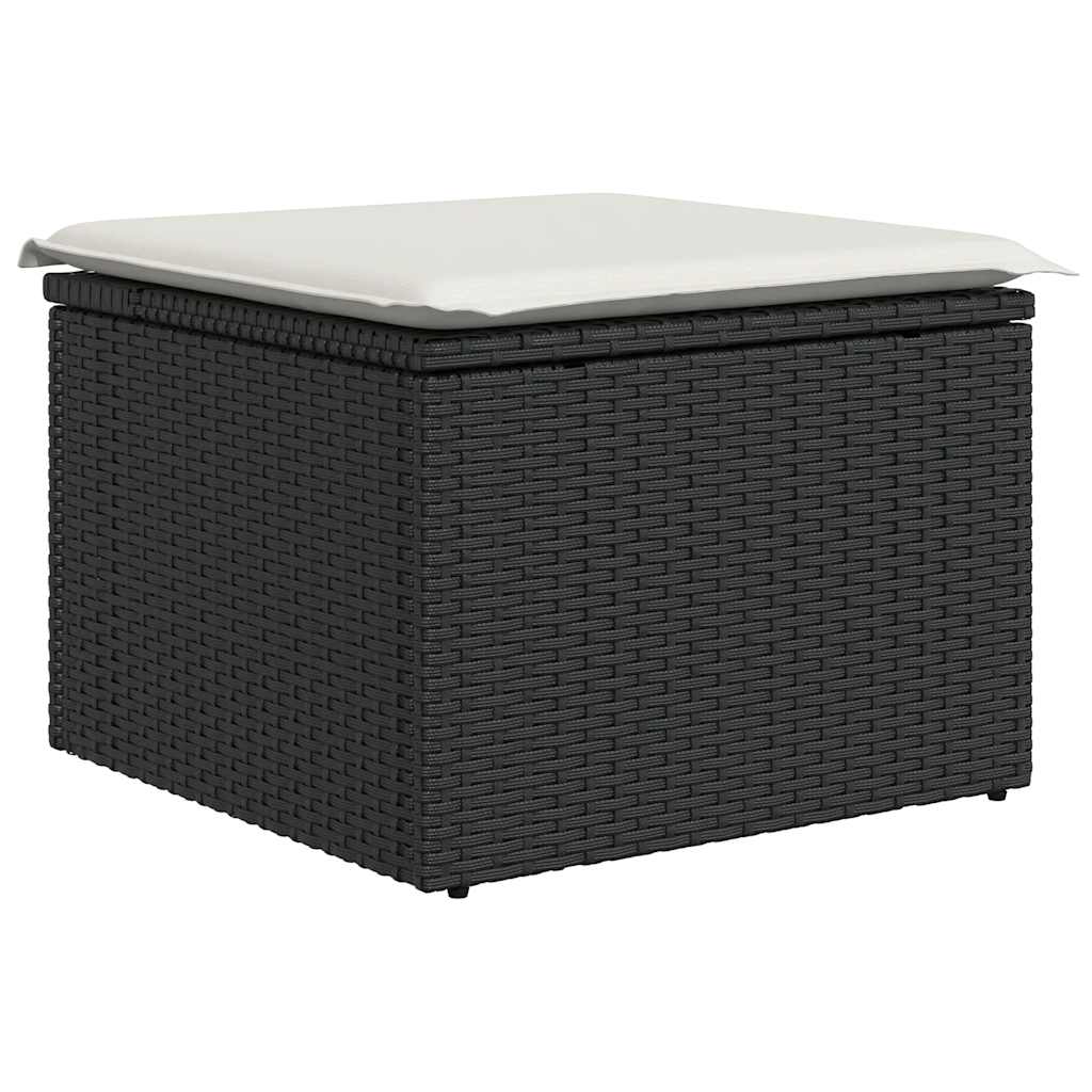 8-dijelni set vrtnih sofa od poliratana s jastucima crni bagrem