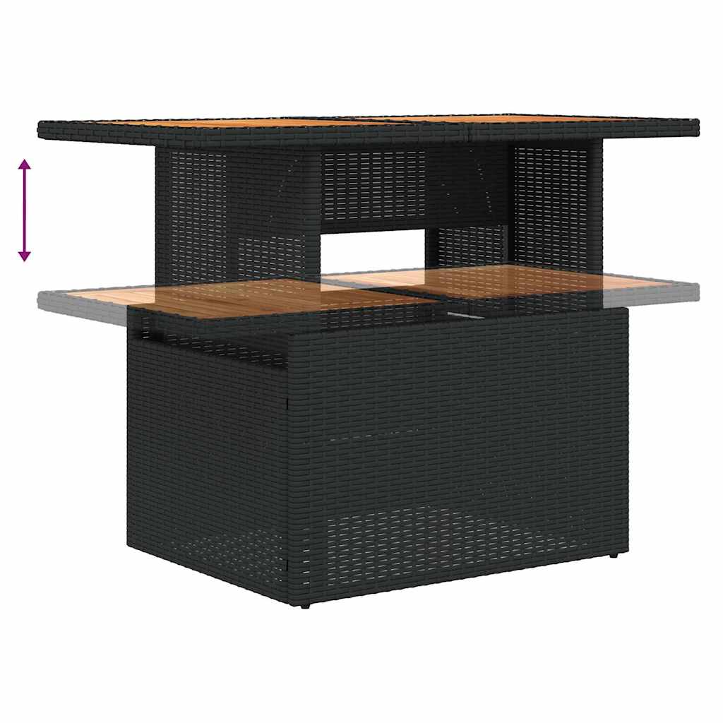 10-dijelni set vrtnih sofa s jastucima crni poliratana bagrem