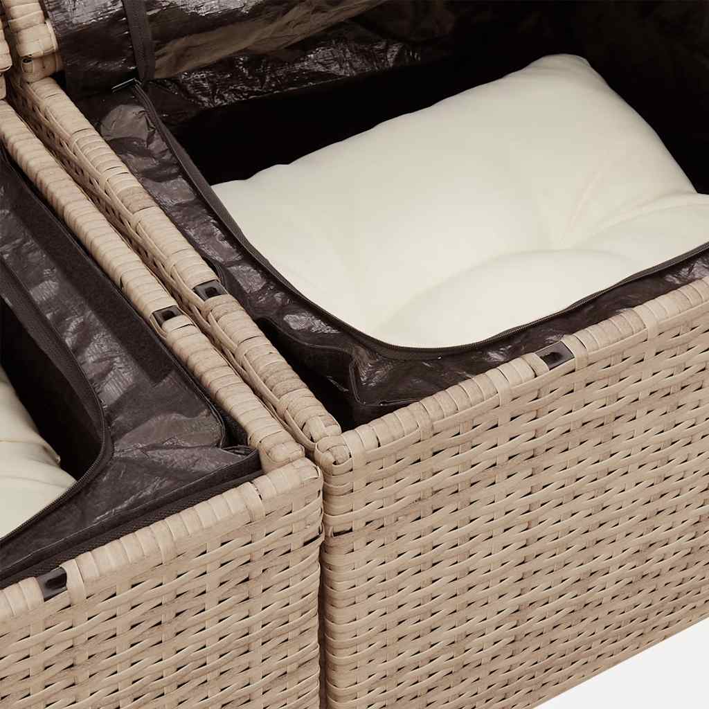 6-dijelni set vrtnih sofa s jastucima bež od poliratana bagrem
